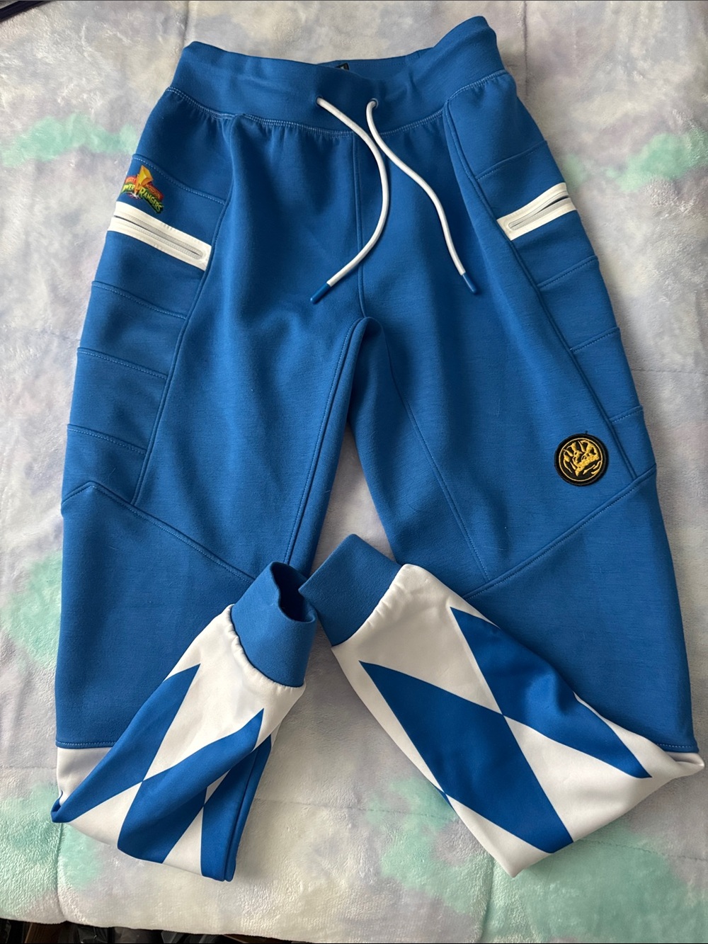 Power Ranger Blue Jogger Pants with White Accents